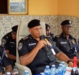 The ‌‌‌‌‍‍⁠⁠‌‍‍⁠‍⁠⁠‌Assistant Inspector-General of Police (AIG) in charge of the Force Criminal Investigation Department (FCID), annex, Lagos, Mr Simeon Akpanudom speaking on Monday during his working tour and lecture at the Special Weapons and Tactics (SWAT), Lagos Island